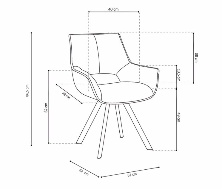 Chaise en tissu "Tim" - Image 6