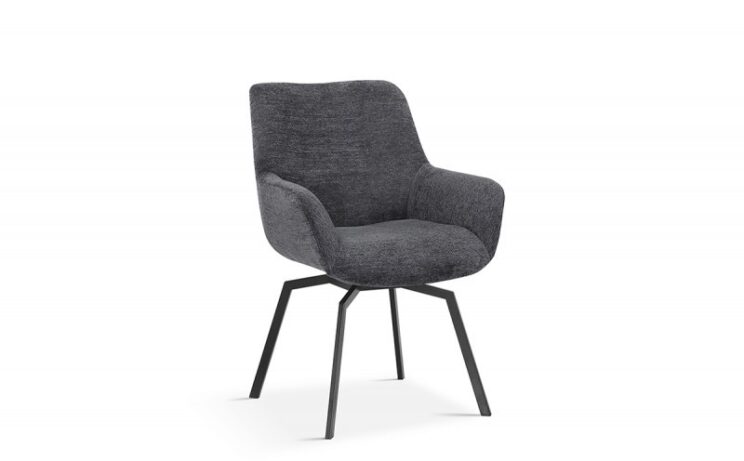 Chaise pivotante en tissu bouclé "Modest" - Image 2