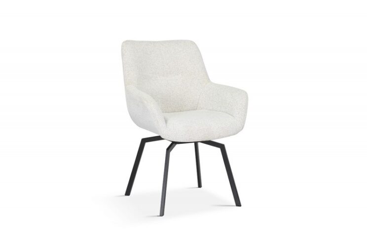 Chaise pivotante en tissu bouclé "Modest" - Image 2