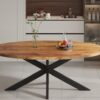 Table ovale en bois de manguier "Alexa"