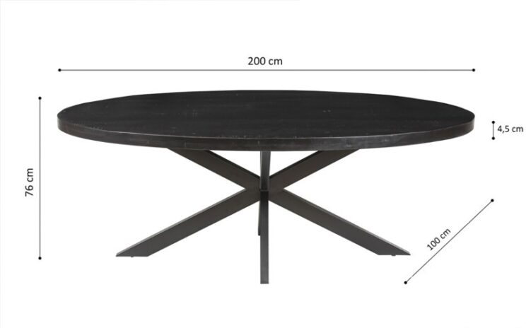 Table ovale en bois de manguier "Alexa" - Image 3