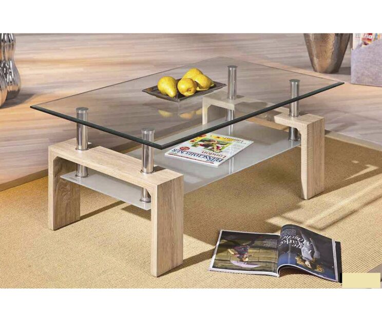 Table basse en verre trempé "Alana"