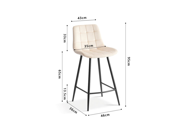 Tabouret en velours "Juta" - Image 6