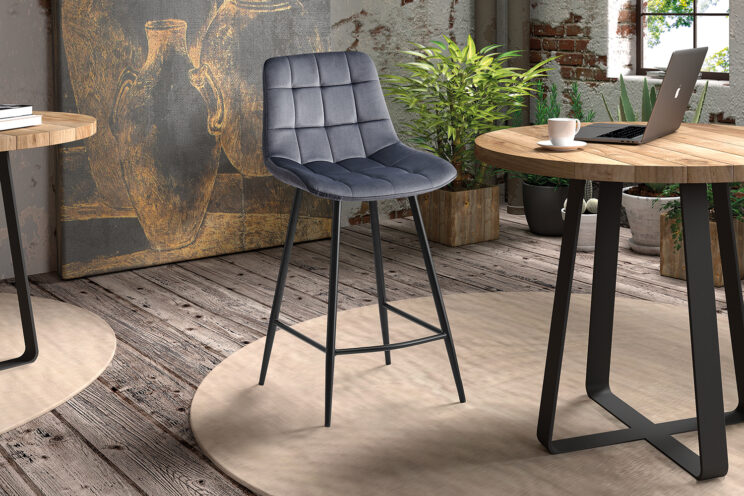 Tabouret en velours "Juta"