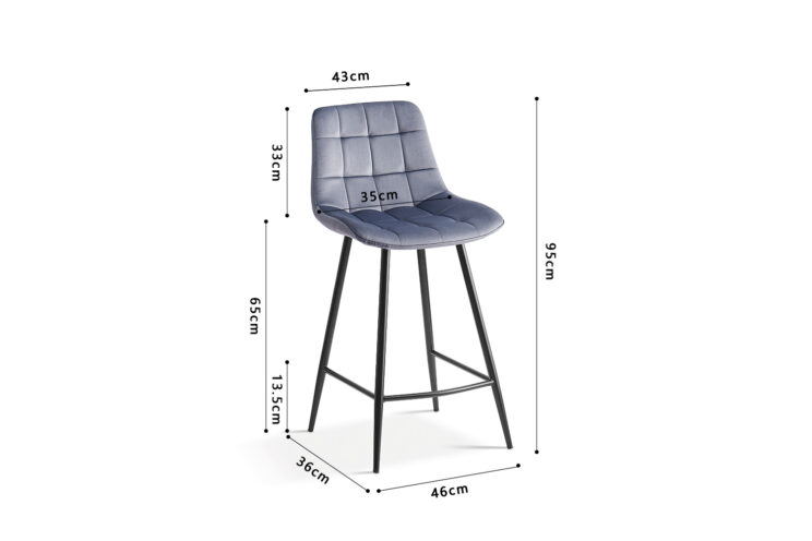 Tabouret en velours "Juta" - Image 6