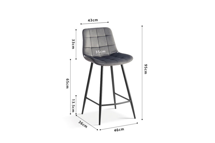 Tabouret en velours "Juta" - Image 6