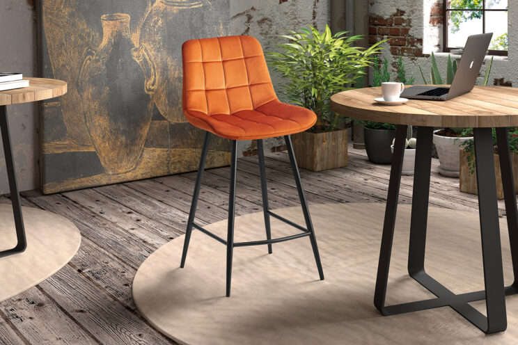 Tabouret en velours "Juta"