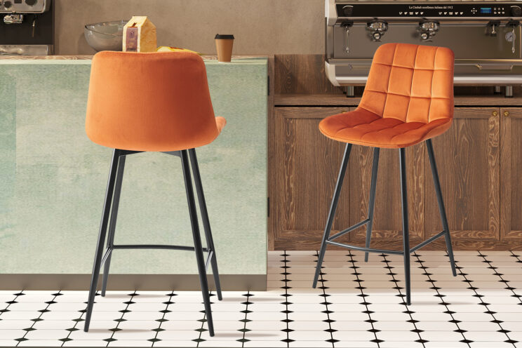 Tabouret en velours "Juta" - Image 2