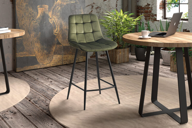 Tabouret en velours "Juta"