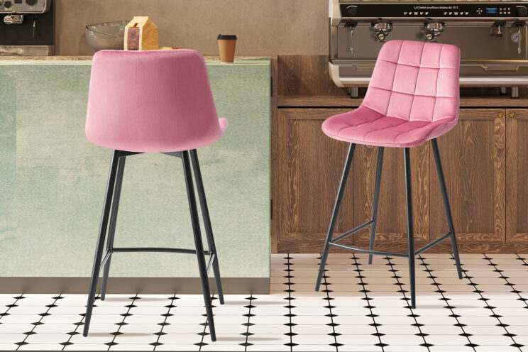 Tabouret en velours "Juta" - Image 2
