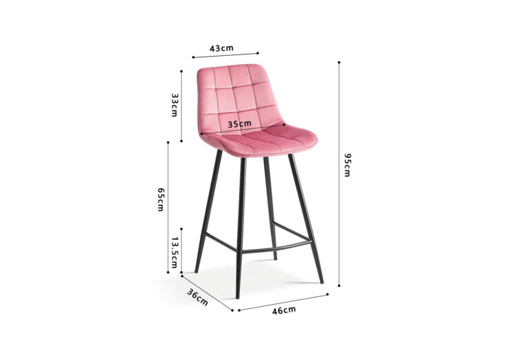 Tabouret en velours "Juta" - Image 6