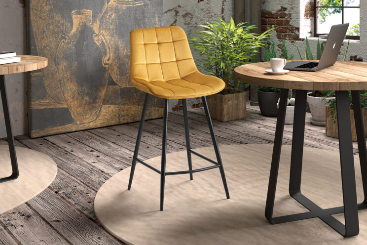 Tabouret en velours "Juta"