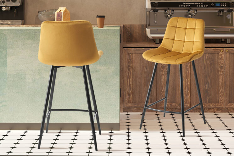 Tabouret en velours "Juta" - Image 2