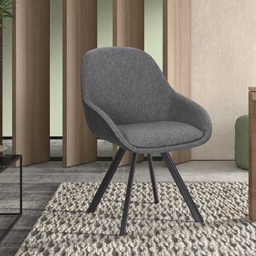 Chaise en tissu dos en PU "Jan"