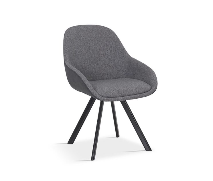 Chaise en tissu dos en PU "Jan" - Image 2