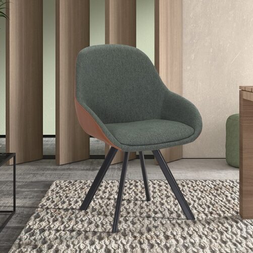 Chaise en tissu dos en PU "Jan"