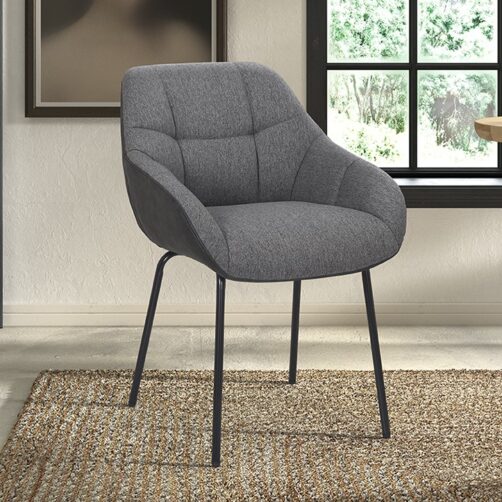 Chaise en tissu dos PU "Sem"