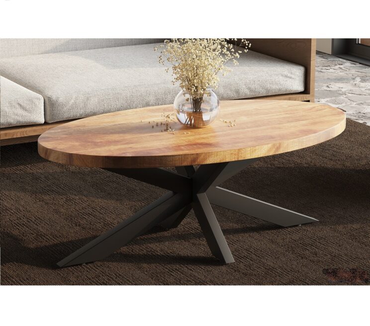 Table basse ovale en manguier "Mangolia"