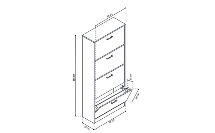 Armoire à chaussures 4 tiroirs "Carini" - Image 4