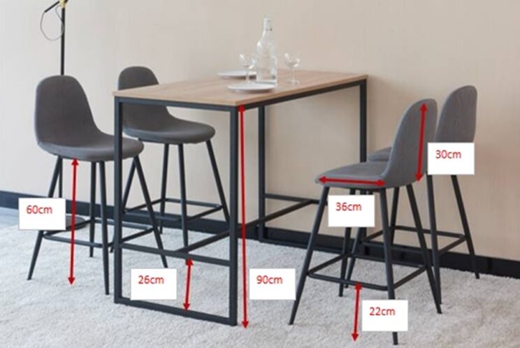 Ensemble table haute et 4 tabourets "Menton" - Image 2