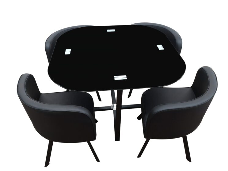 Ensemble table et 4 chaises en simili "Cannes" - Image 2