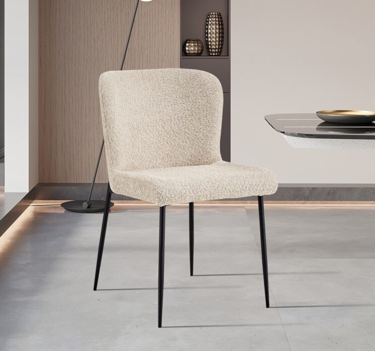 Chaise en tissu bouclé "Lisa"