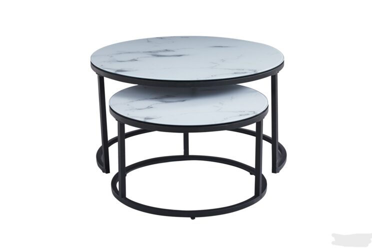 Tables basses verre décor marbre "Boston" - Image 3