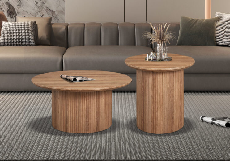 Table basse ronde décor bois "Lagos" - Image 6