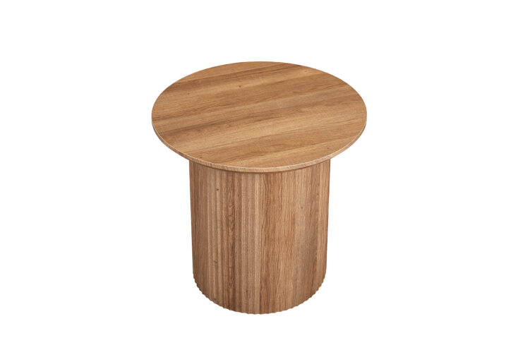 Table basse ronde décor bois "Lagos" - Image 2