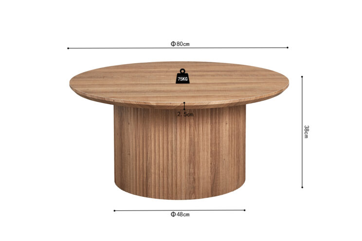 Table basse ronde décor bois"Lagos" - Image 5
