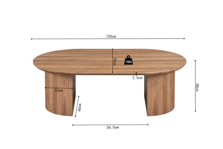 Table basse ovale décor bois "Lagos" - Image 6