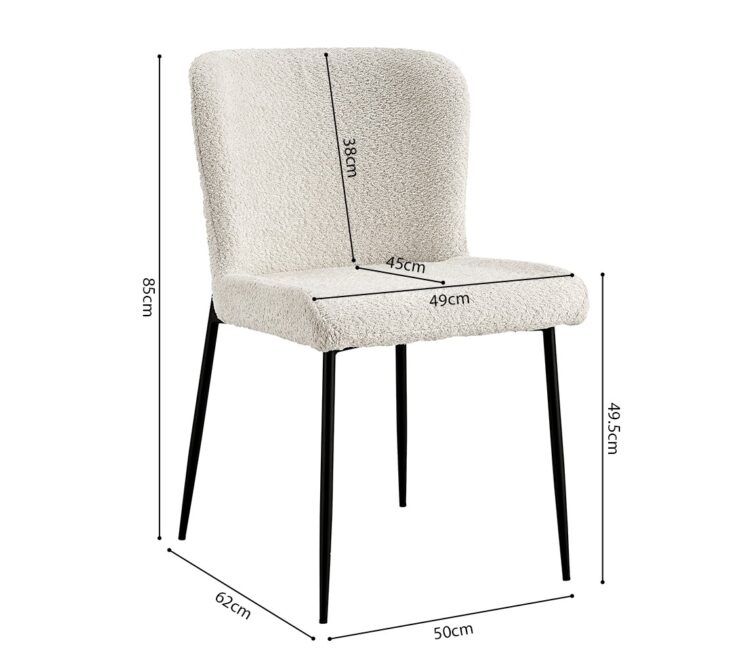 Chaise en tissu bouclé "Lisa" - Image 7