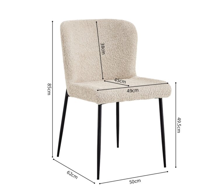Chaise en tissu bouclé "Lisa" - Image 7