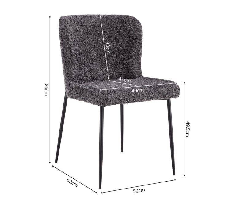 Chaise en tissu bouclé "Lisa" - Image 7