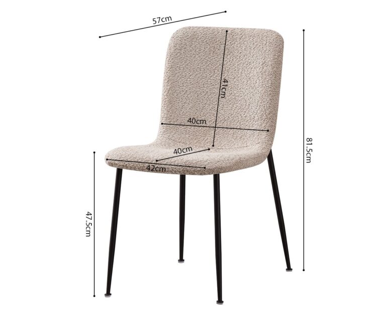 Chaise en tissu bouclé "Alice" - Image 7