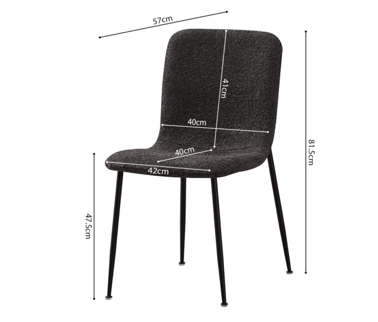 Chaise en tissu bouclé "Alice" - Image 8