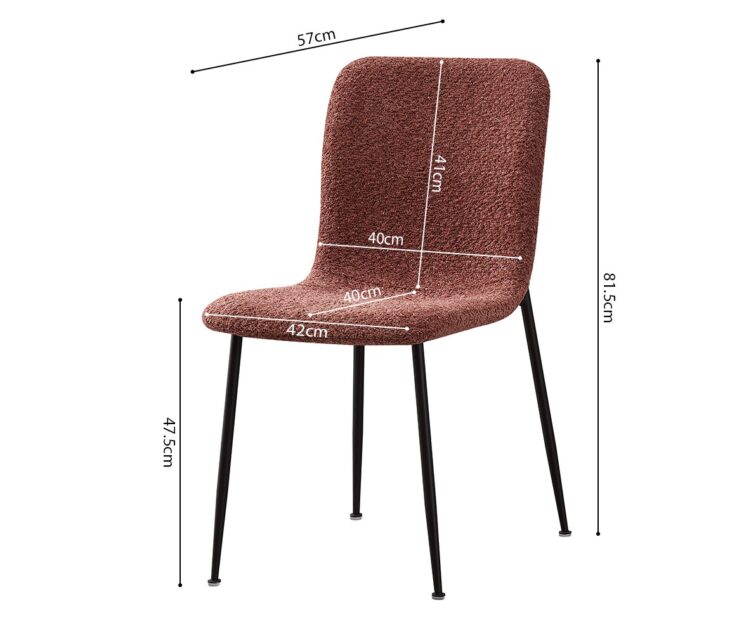 Chaise en tissu bouclé "Alice" - Image 8