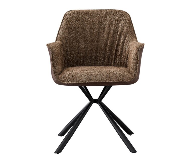 Chaise en tissu bouclé dos en PU "Lucie" - Image 2
