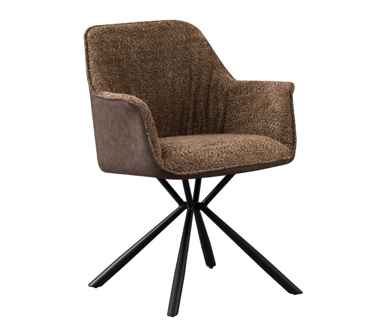 Chaise en tissu bouclé dos en PU "Lucie" - Image 3