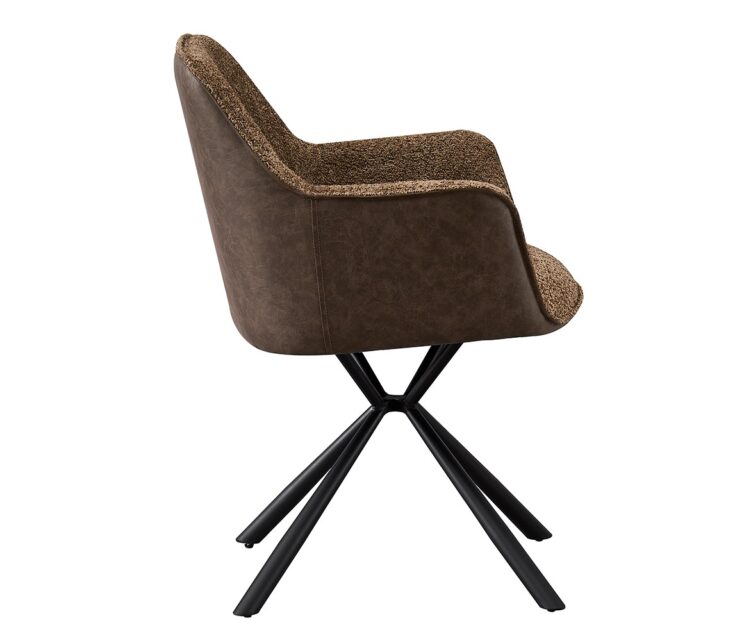 Chaise en tissu bouclé dos en PU "Lucie" - Image 4