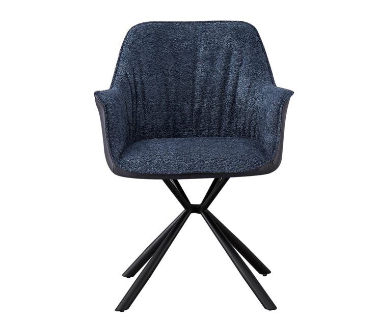 Chaise en tissu bouclé dos en PU "Lucie" - Image 3