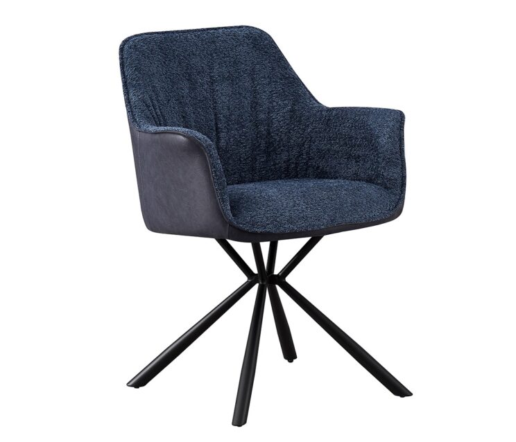 Chaise en tissu bouclé dos en PU "Lucie" - Image 2