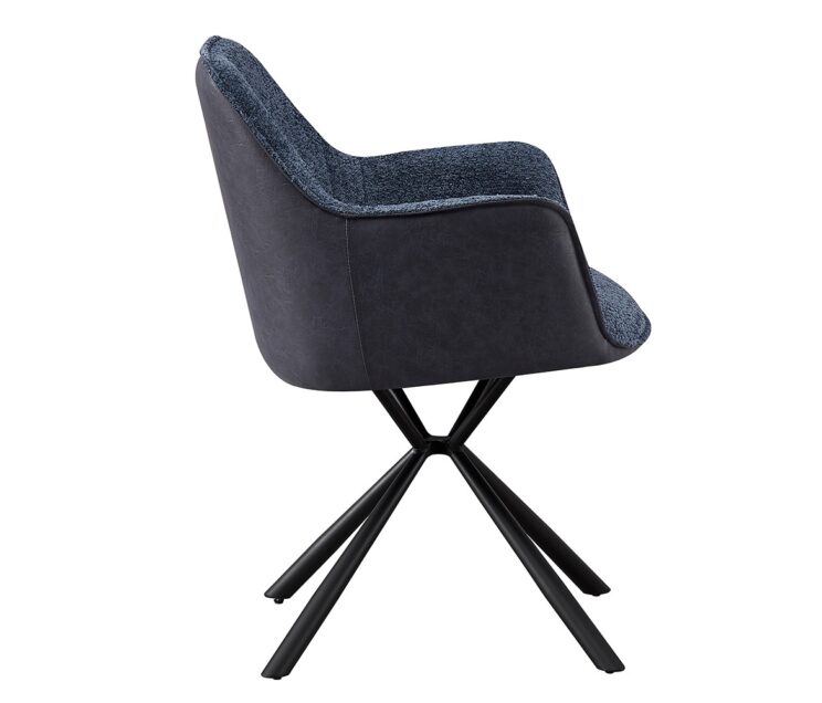Chaise en tissu bouclé dos en PU "Lucie" - Image 4