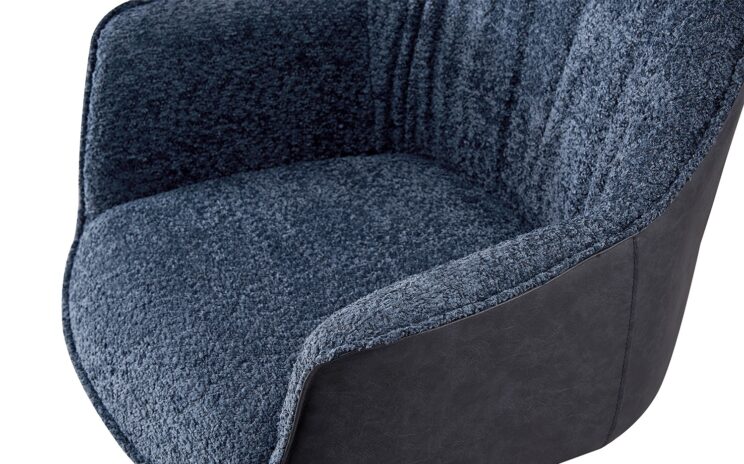 Chaise en tissu bouclé dos en PU "Lucie" - Image 7