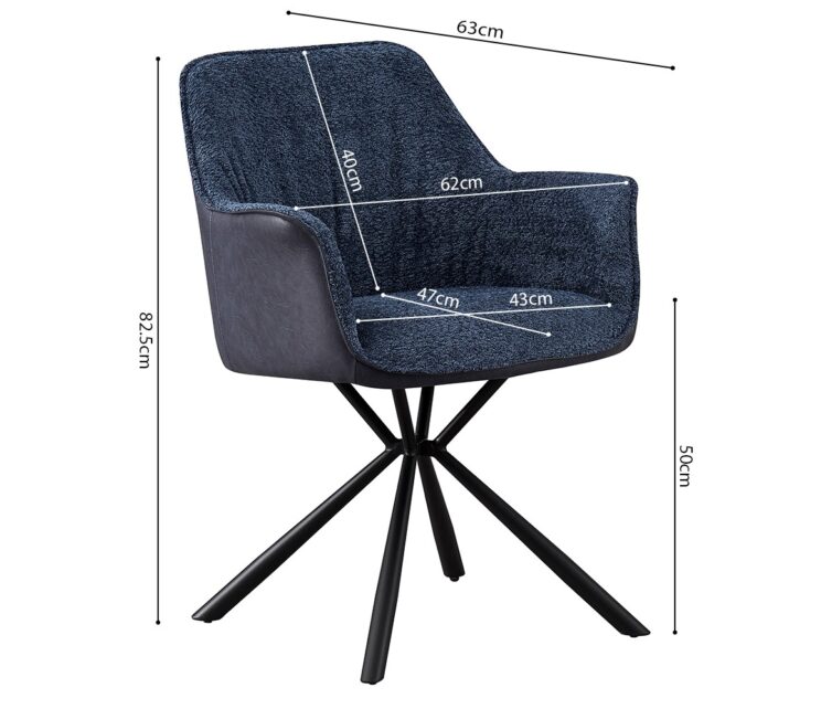Chaise en tissu bouclé dos en PU "Lucie" - Image 8