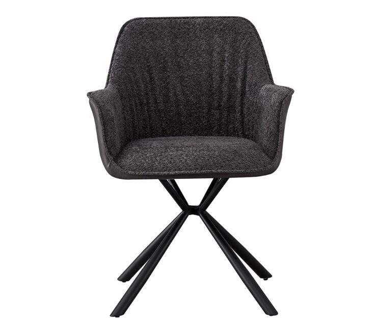 Chaise en tissu bouclé dos en PU "Lucie" - Image 2