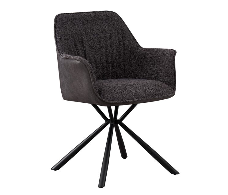 Chaise en tissu bouclé dos en PU "Lucie" - Image 3