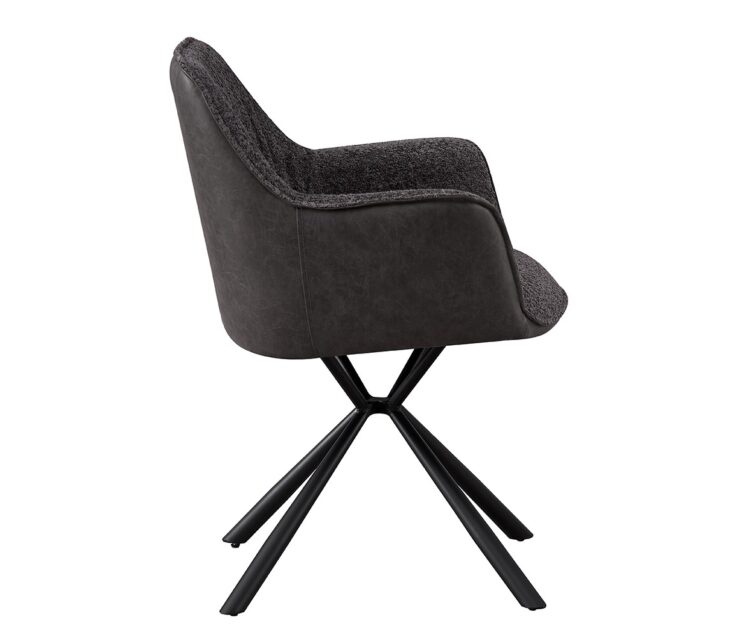 Chaise en tissu bouclé dos en PU "Lucie" - Image 4