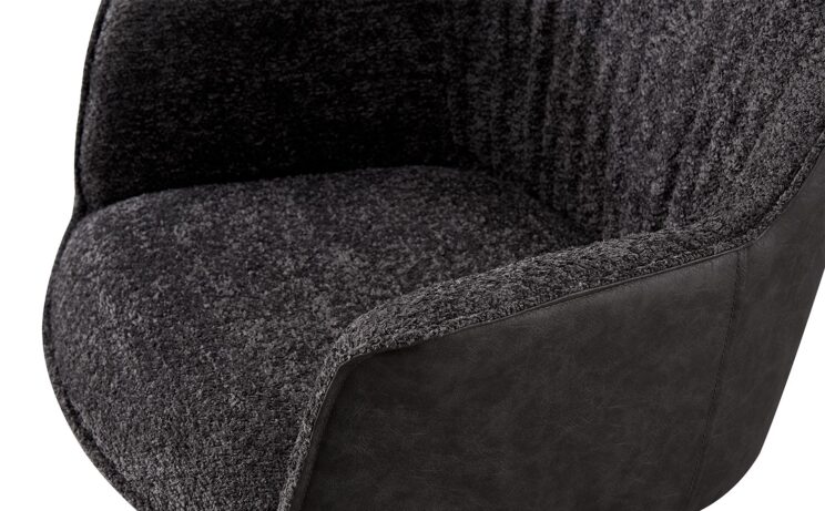 Chaise en tissu bouclé dos en PU "Lucie" - Image 6