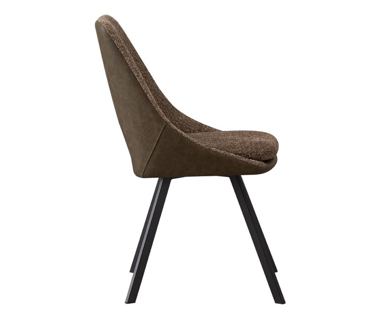 Chaise en tissu bouclé dos en PU "Filou" - Image 4